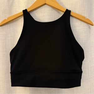 Black Ribbed Crop Top/ sports bra - Lululemon